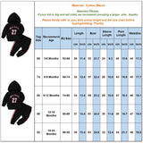 Number Print Sport Hooded Baby Clothes Outfits 2Piece Autumn Cotton