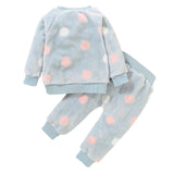 Baby Girl Clothes Pajamas Set Flannel Fleece Infant Toddler O Neck