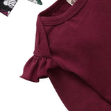 Ruffle Fall Long Sleeve Cotton Baby Girl Clothes 3Piece Set 2020