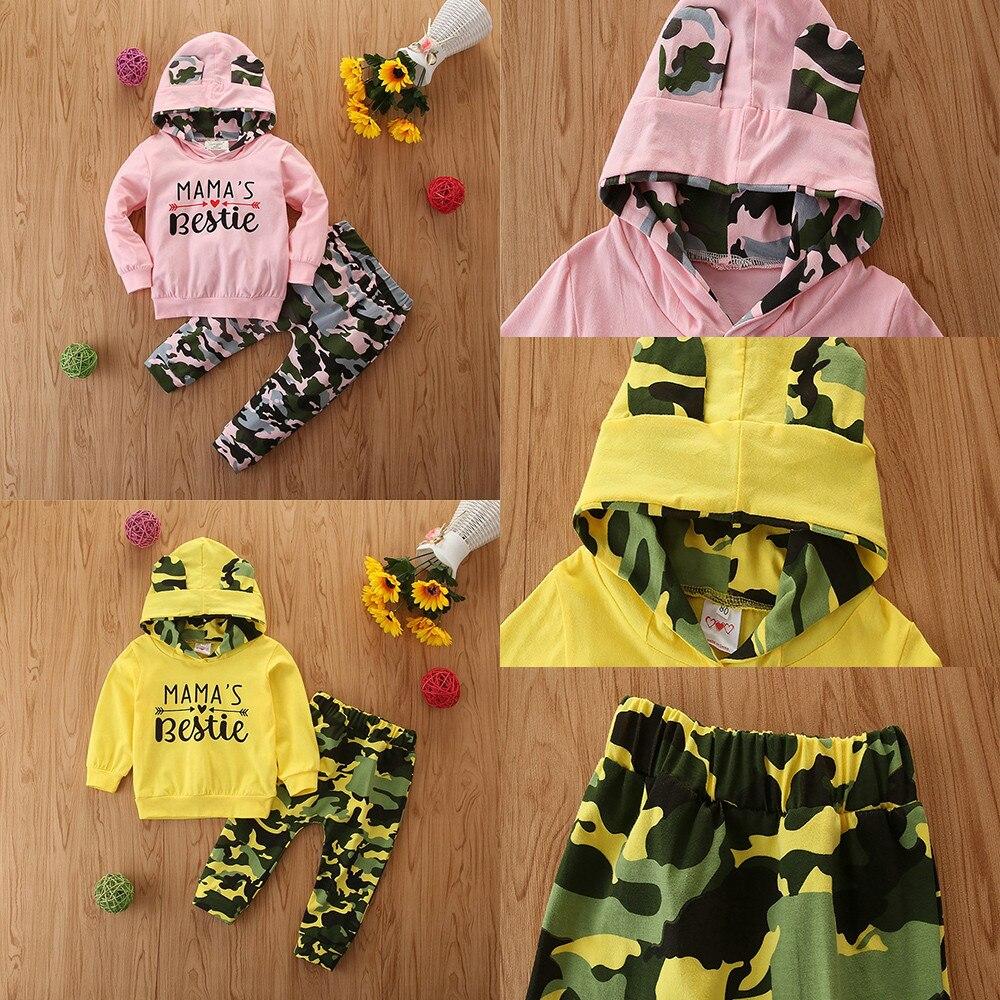 2PCS Toddler Girls Autumn Winter Clothes Set Letter Print Long Sleeve
