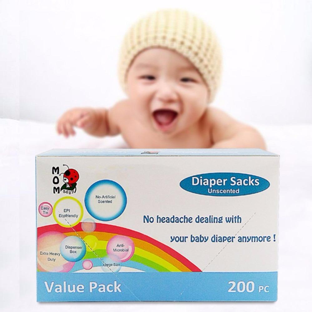 Mom Easy Easy-Tie 200 Counts Baby Disposable Diaper Sacks/Diaper