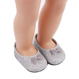 shiny Doll Shoes Bowknot Dress Shoe For 18 Inch