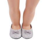 shiny Doll Shoes Bowknot Dress Shoe For 18 Inch