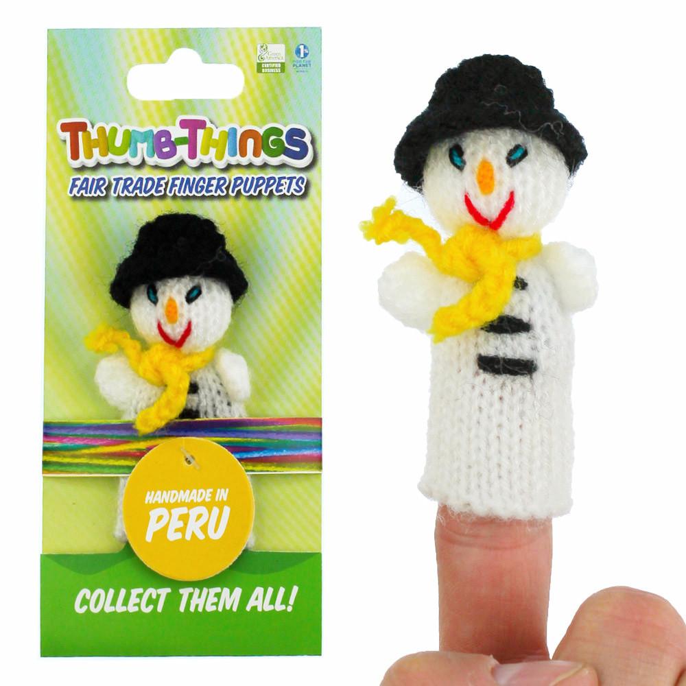 Snowman Finger Puppet (yellow scarf)